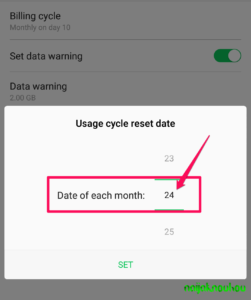 data usage settings 