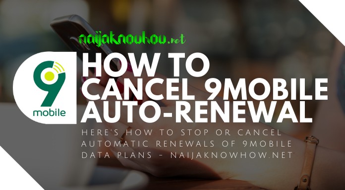 how to cancel 9mobile data auto-renewal