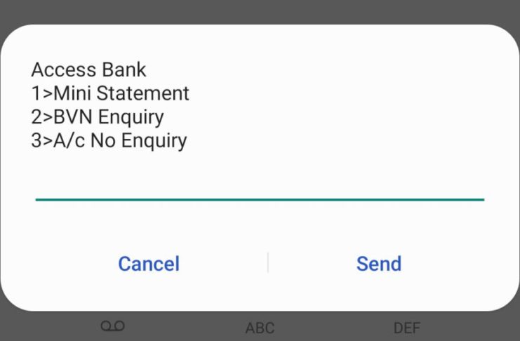 code to access bank account number