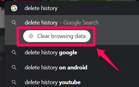 clear browser data chrome action