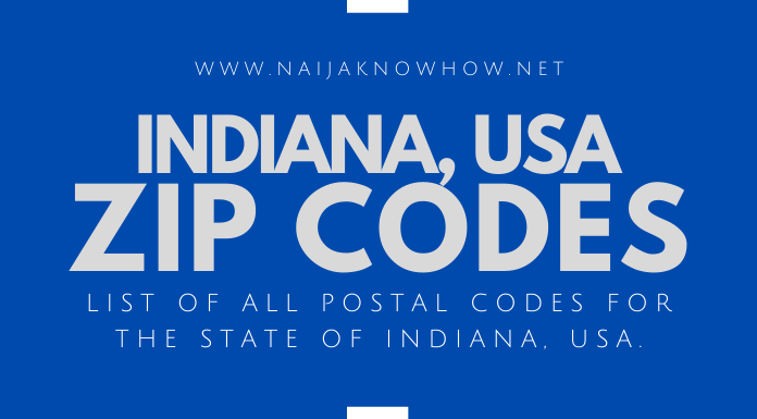 Indiana Zip Codes List Of Postal Codes For The State Of Indiana Usa 0156